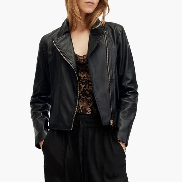 AllSaints Vela Leather Jacket NWT - Picture 2 of 12